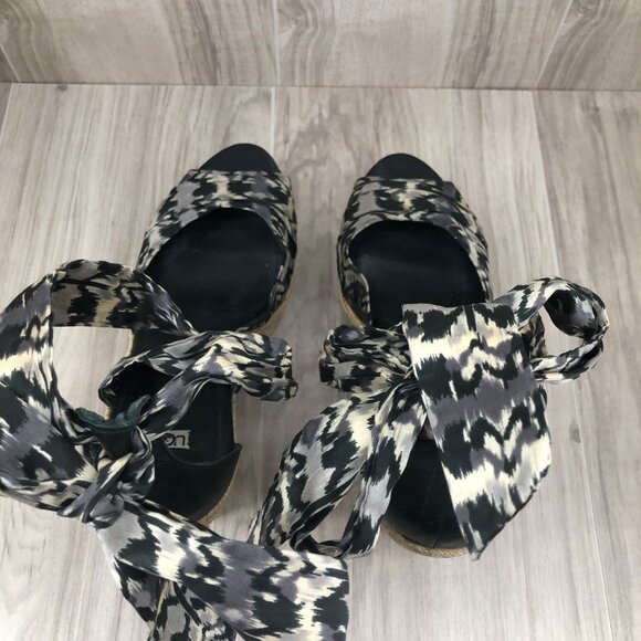 Ugg Wedge Sandals Womens 9 Lucianna Wrap Espadrille Platform Shoes - Picture 11 of 12